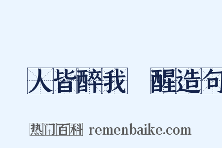 眾人皆醉我獨醒造句是什么意思的图片